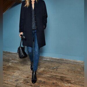 Hush Anders Revere wool blend midi trench jacket Sz M